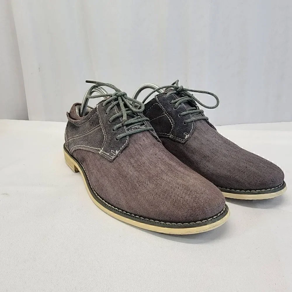 Steve Madden Stoker Oxford Shoes Mens Size 9 Gray Canvas
